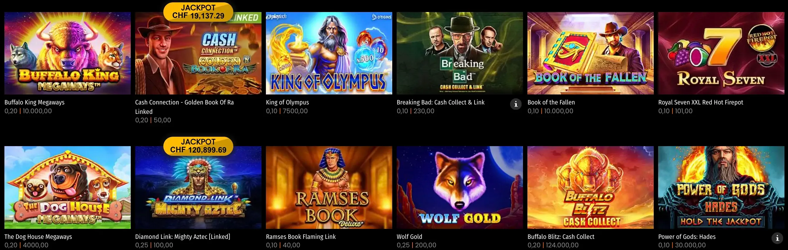 Aktuelle Spielautomaten bei Casino777